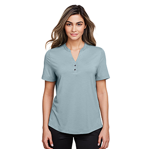 Woman wearing stylish polo v neck